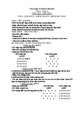 Kế hoạch bài dạy Giáo dục thể chất Tiểu học - Tuần 2 - Năm học 2021-2022