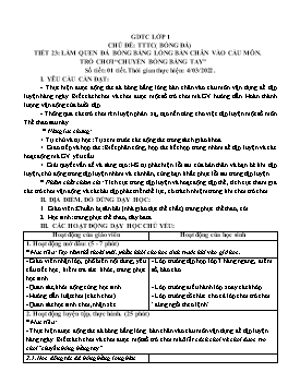 Kế hoạch bài dạy Giáo dục thể chất Tiểu học - Tuần 23 - Năm học 2021-2022 - Trần Thị Hường