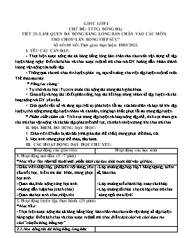 Kế hoạch bài dạy Giáo dục thể chất Tiểu học - Tuần 25 - Năm học 2021-2022 - Trần Thị Hường
