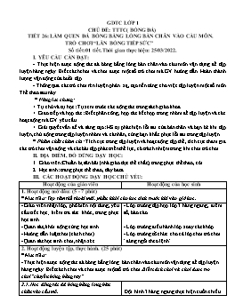 Kế hoạch bài dạy Giáo dục thể chất Tiểu học - Tuần 26 - Năm học 2021-2022 - Trần Thị Hường