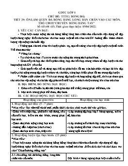 Kế hoạch bài dạy Giáo dục thể chất Tiểu học - Tuần 29 - Năm học 2021-2022 - Trần Thị Hường