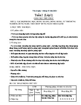 Kế hoạch bài dạy Giáo dục thể chất Tiểu học - Tuần 3 - Năm học 2021-2022 - Trần Thị Hường