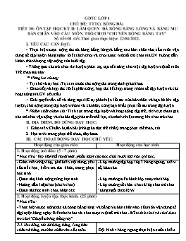Kế hoạch bài dạy Giáo dục thể chất Tiểu học - Tuần 30 - Năm học 2021-2022 - Trần Thị Hường