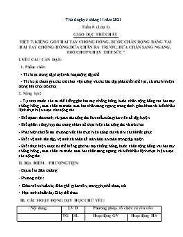 Kế hoạch bài dạy Giáo dục thể chất Tiểu học - Tuần 8 - Năm học 2021-2022 - Trần Thị Hường