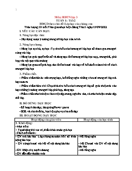 Kế hoạch bài dạy Hoạt động trải nghiệm 3 - Tuần 1 - Năm học 2022-2023 - Vũ Thị Hương Anh