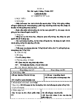 Kế hoạch bài dạy Khối 4 - Tuần 4 - Năm học 2021-2022 - Nguyễn Thị Mai Liễu