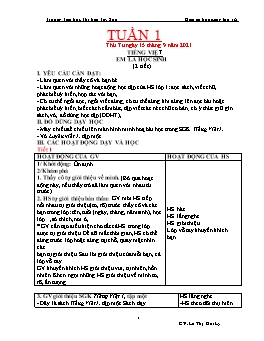 Kế hoạch bài dạy Lớp 1 - Tuần 1 - Năm học 2021-2022 - Lê Thị Hải Lý