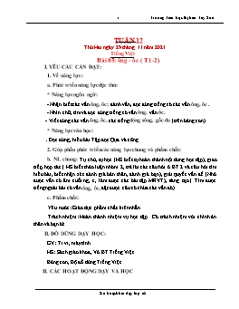 Kế hoạch bài dạy Lớp 1 - Tuần 12 - Năm học 2021-2022 - Lê Thị Hải Lý