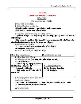 Kế hoạch bài dạy Lớp 1 - Tuần 13 - Năm học 2021-2022 - Phạm Thị Trà Giang