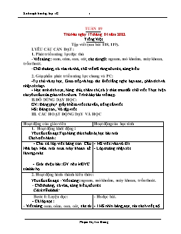 Kế hoạch bài dạy Lớp 1 - Tuần 19 - Năm học 2021-2022 - Phạm Thị Trà Giang