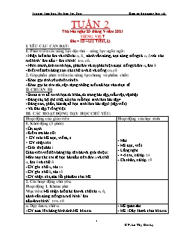 Kế hoạch bài dạy Lớp 1 - Tuần 2 - Năm học 2021-2022 - Lê Thị Hải Lý
