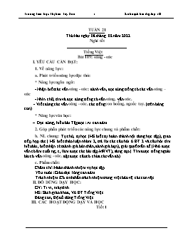 Kế hoạch bài dạy Lớp 1 - Tuần 21 - Năm học 2021-2022 - Lê Thị Ngọc Thúy