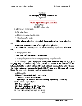 Kế hoạch bài dạy Lớp 1 - Tuần 21 - Năm học 2021-2022 - Phạm Thị Trà Giang