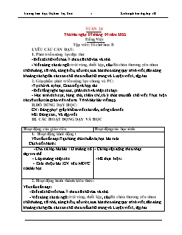 Kế hoạch bài dạy Lớp 1 - Tuần 24 - Năm học 2021-2022 - Lê Thị Ngọc Thúy