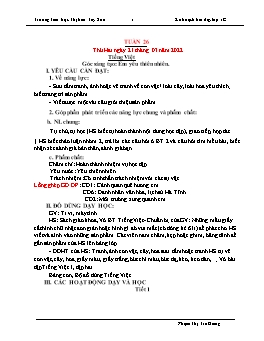 Kế hoạch bài dạy Lớp 1 - Tuần 26 - Năm học 2021-2022 - Phạm Thị Trà Giang