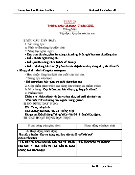 Kế hoạch bài dạy Lớp 1 - Tuần 27 - Năm học 2021-2022 - Lê Thị Ngọc Thúy