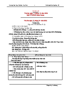 Kế hoạch bài dạy Lớp 1 - Tuần 29 - Năm học 2021-2022 - Phạm Thị Trà Giang