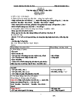 Kế hoạch bài dạy Lớp 1 - Tuần 3 - Năm học 2021-2022 - Lê Thị Ngọc Thúy