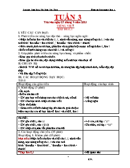 Kế hoạch bài dạy Lớp 1 - Tuần 3 - Năm học 2021-2022 - Phạm Thị Trà Giang
