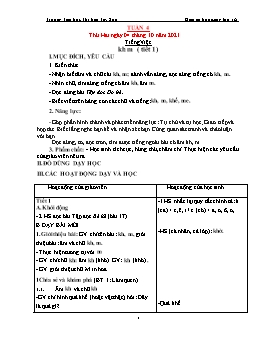 Kế hoạch bài dạy Lớp 1 - Tuần 4 - Năm học 2021-2022 - Lê Thị Hải Lý