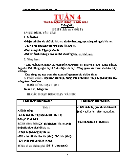 Kế hoạch bài dạy Lớp 1 - Tuần 4 - Năm học 2021-2022 - Phạm Thị Trà Giang