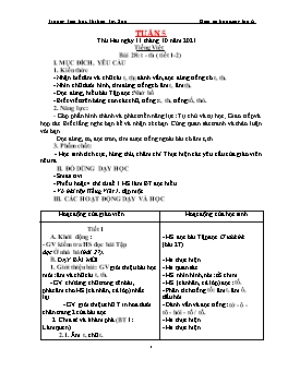 Kế hoạch bài dạy Lớp 1 - Tuần 5 - Năm học 2021-2022 - Lê Thị Hải Lý