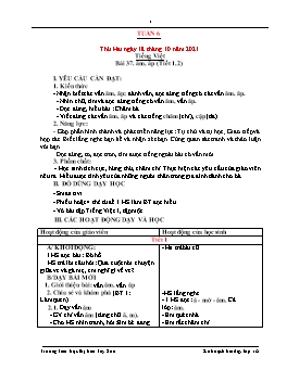 Kế hoạch bài dạy Lớp 1 - Tuần 6 - Năm học 2021-2022 - Lê Thị Hải Lý