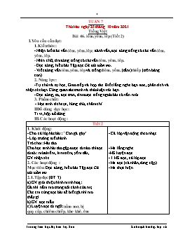 Kế hoạch bài dạy Lớp 1 - Tuần 7 - Năm học 2021-2022 - Lê Thị Hải Lý