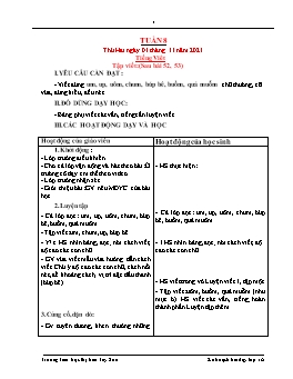 Kế hoạch bài dạy Lớp 1 - Tuần 8 - Năm học 2021-2022 - Lê Thị Hải Lý