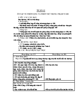 Kế hoạch bài dạy Lớp 2 - Tuần 12 - Năm học 2021-2022 - Văn Thị Hồng Châu