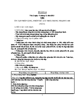 Kế hoạch bài dạy Lớp 2 - Tuần 14 - Năm học 2021-2022 - Văn Thị Hồng Châu