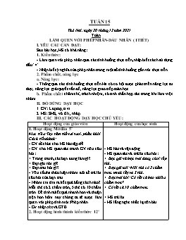 Kế hoạch bài dạy Lớp 2 - Tuần 15 - Năm học 2021-2022 - Văn Thị Hồng Châu