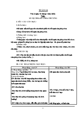 Kế hoạch bài dạy Lớp 2 - Tuần 18 - Năm học 2021-2022 - Nguyễn Thị Anh