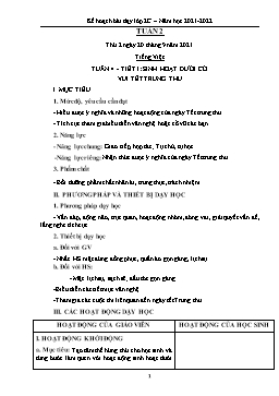 Kế hoạch bài dạy Lớp 2 - Tuần 2 - Năm học 2021-2022 - Trần Thị Thuý Thành