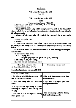 Kế hoạch bài dạy Lớp 2 - Tuần 21 - Năm học 2021-2022 - Nguyễn Thị Anh