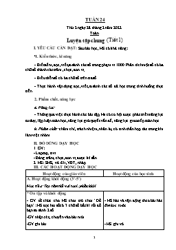Kế hoạch bài dạy Lớp 2 - Tuần 24 - Năm học 2021-2022 - Nguyễn Thị Anh