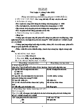 Kế hoạch bài dạy Lớp 2 - Tuần 25 - Năm học 2021-2022 - Nguyễn Thị Anh