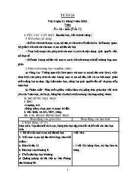Kế hoạch bài dạy Lớp 2 - Tuần 26 - Năm học 2021-2022 - Nguyễn Thị Anh