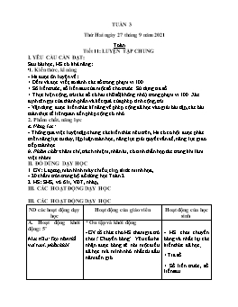 Kế hoạch bài dạy Lớp 2 - Tuần 3 - Năm học 2021-2022 - Nguyễn Thị Anh