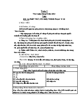 Kế hoạch bài dạy Lớp 2 - Tuần 5 - Năm học 2021-2022 - Nguyễn Thị Anh