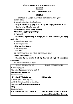 Kế hoạch bài dạy Lớp 2 - Tuần 5 - Năm học 2021-2022 - Trần Thị Thuý Thành