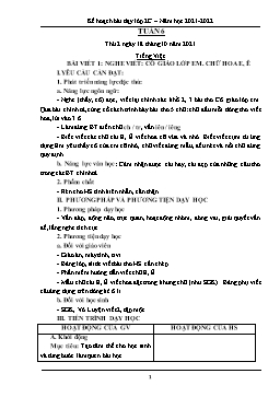 Kế hoạch bài dạy Lớp 2 - Tuần 6 - Năm học 2021-2022 - Trần Thị Thuý Thành