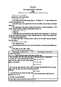Kế hoạch bài dạy Lớp 2 - Tuần 9 - Năm học 2021-2022 - Nguyễn Thị Anh