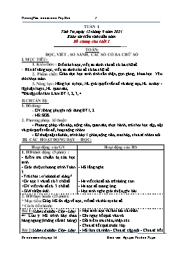 Kế hoạch bài dạy Lớp 3 - Tuần 1 - Năm học 2021-2022 - Nguyễn Thị Ánh Tuyết
