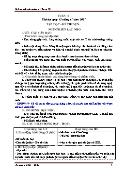Kế hoạch bài dạy Lớp 3 - Tuần 10 - Năm học 2021-2022 - Nguyễn Thị Ánh Tuyết