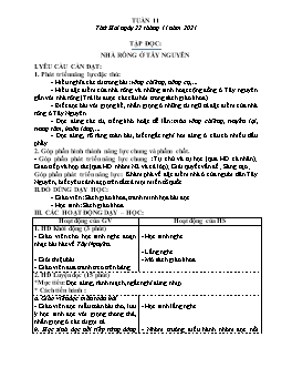 Kế hoạch bài dạy Lớp 3 - Tuần 11 - Năm học 2021-2022 - Nguyễn Thị Ái Như