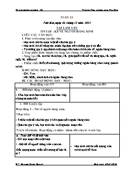 Kế hoạch bài dạy Lớp 3 - Tuần 13 - Năm học 2021-2022 - Nguyễn Thị Hồng Nhung