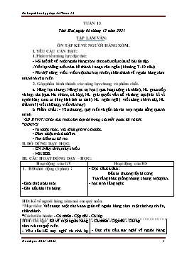 Kế hoạch bài dạy Lớp 3 - Tuần 13 - Năm học 2021-2022 - Nguyễn Thị Ánh Tuyết