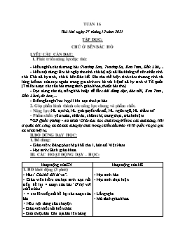 Kế hoạch bài dạy Lớp 3 - Tuần 16 - Năm học 2021-2022 - Nguyễn Thị Hồng