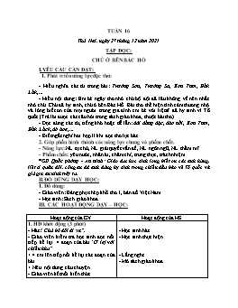 Kế hoạch bài dạy Lớp 3 - Tuần 16 - Năm học 2021-2022 - Nguyễn Thị Hồng Nhung